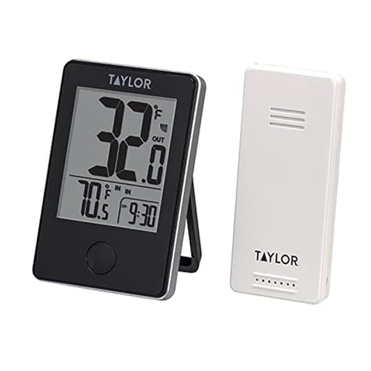 Taylor Precision Products 1730 Indoor/Outdoor Wireless Digital Thermometer with Remote, Black, one Size