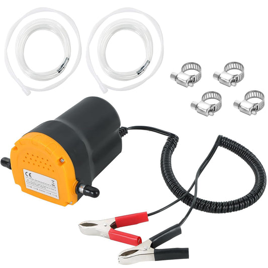 DASBET 12V 60W Oil Change Pump Extractor, Diesel Fluid Transfer Pump Kit with 2 Hose Sets for Truck, RV, Boat, ATV, Motorcycle, Car, Jet Ski - Scavenge Oil Suction Pump
