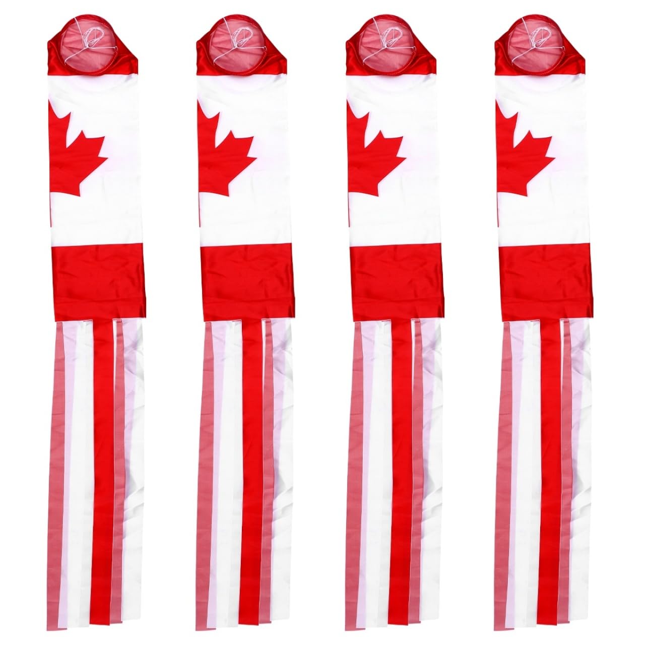 BESPORTBLE 4pcs Canadian Flag Windsock Outdoor Decoration, 27.55 * 14.17 * 3.54inch, Synthetic Silk Hanging Flags for Festivals, Barbecues, Sporting Events, and Backyard Decor