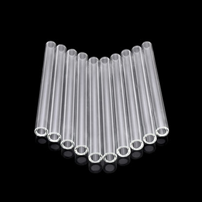 10 Pieces of Clear Glass Tubes 6 Inches Long 12mm OD 8mm ID 2mm Thick Wall Glass Borosilicate Blowing Tubes