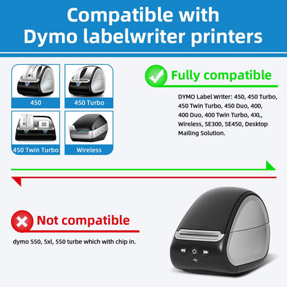 COLORWING Compatible with Dymo 30252 (1-1/8" x 3-1/2") Address Barcode Labels, 28 x 89 mm for Dymo LabelWriter 450, 450 Turbo, 4XL Desktop Printers, 10 Rolls of 350 [Not for Dymo 550 & 5XL]