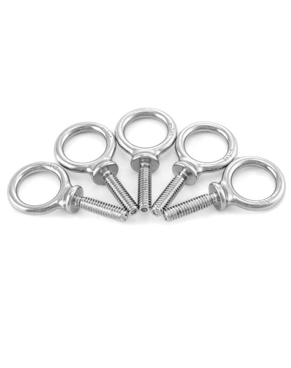 QWORK Eye Bolt, 20 Pack 1/4" - 20 x 1" Marine Grade Stainless Steel Lifting Ring Threaded Eyebolts