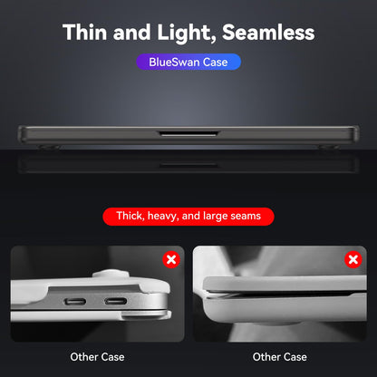 BlueSwan Matte Case for MacBook Pro 14 M5 2026 2025-2021 M4 M3 M2 M1 Pro/Max, Compatible A3434 A3401 A3112 A2992 A2918 A2779 A2442, Hard Shell Protective Cover, Space Black Clear