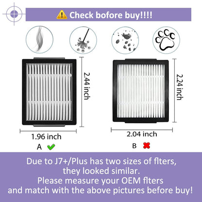 Vacuum Dust Bags and HEPA Filters: Compatible with iRobot Roomba i3 i3+ i4 i4+ i6 i6+ i7 i7+ i8 i8+ Vacuum Cleaner - 8+2pack