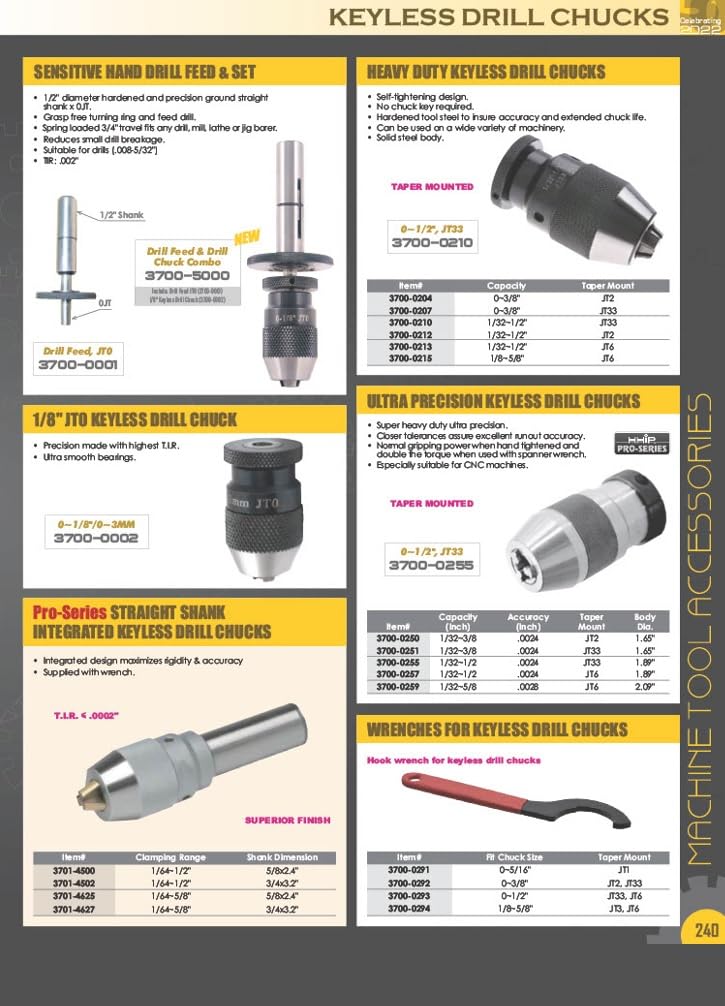 HHIP 3900-0265 4-Piece Drift/Center Key Set (Mt 1-2-3- and 4/5/6)