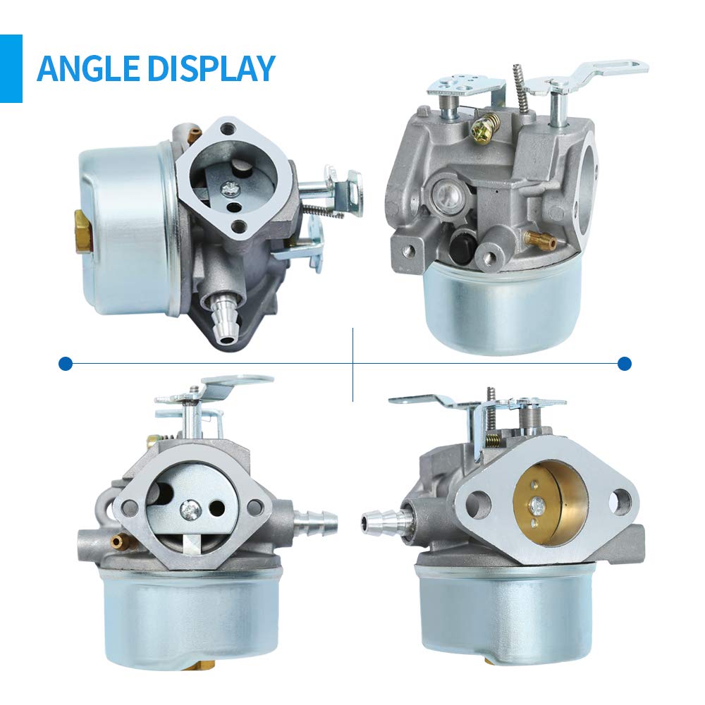 Anxingo Carburetor for Tecumseh HMSK80 HMSK85 HMSK90 HMSK100 HMSK105 HMSK110 LH318SA LH358SA Snow Blower Thrower 640052 640054 640349 8HP 9HP 10HP Engine with Primer Bulb Fuel Filter