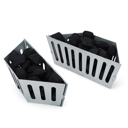 Stanbroil Charcoal Grill Basket Holder, 15" x 5" Charcoal Briquet Holder Replacement for Weber 22" and 26" Charcoal Grills, 2 Pack