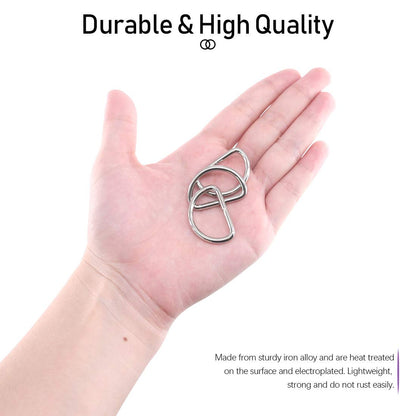 Swpeet 150Pcs Multi-Purpose Metal D Ring Semi-Circular D Ring for Hardware Bags Ring Hand DIY Accessories (1 Inch)
