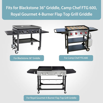 420D Griddle Cover 36 Inch Griddle and More 4-Burner Flap Top Grills - Waterproof, Lightweight, Durable - Click-Close Straps - Black