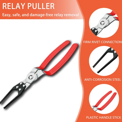 Automotive Relay Tester with Relay Puller - 12V Car Relay Tester Diagnostic Tool, Handheld 4 & 5 Pin Auto Relay Testing Kit, Car Battery Relay Detector Checker with Battery Clips for Auto Repair