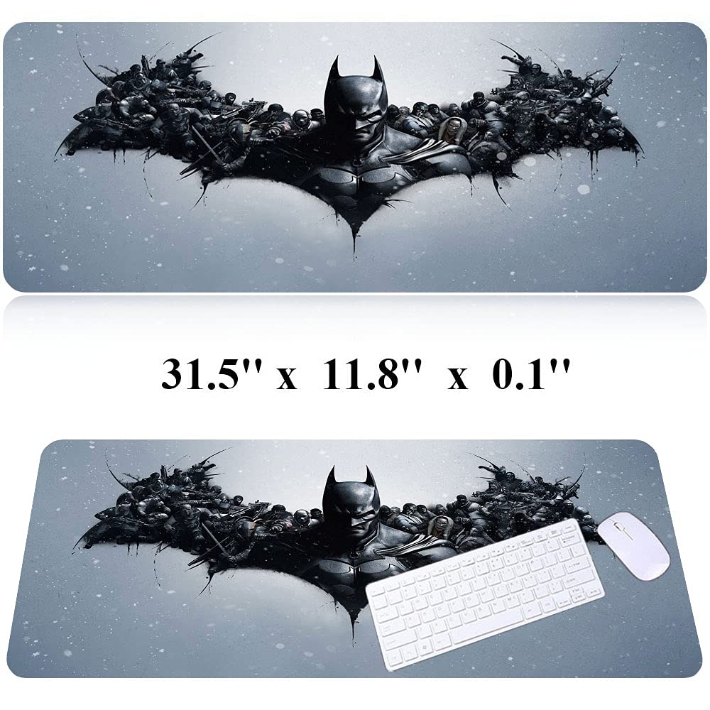 RTGGSEL 31.5x11.8 Inch Non-Slip Long Extended Large Gaming Mouse Pad with Stitched Edges XL Laptops Keyboard Mouse Mat(BAT-3)