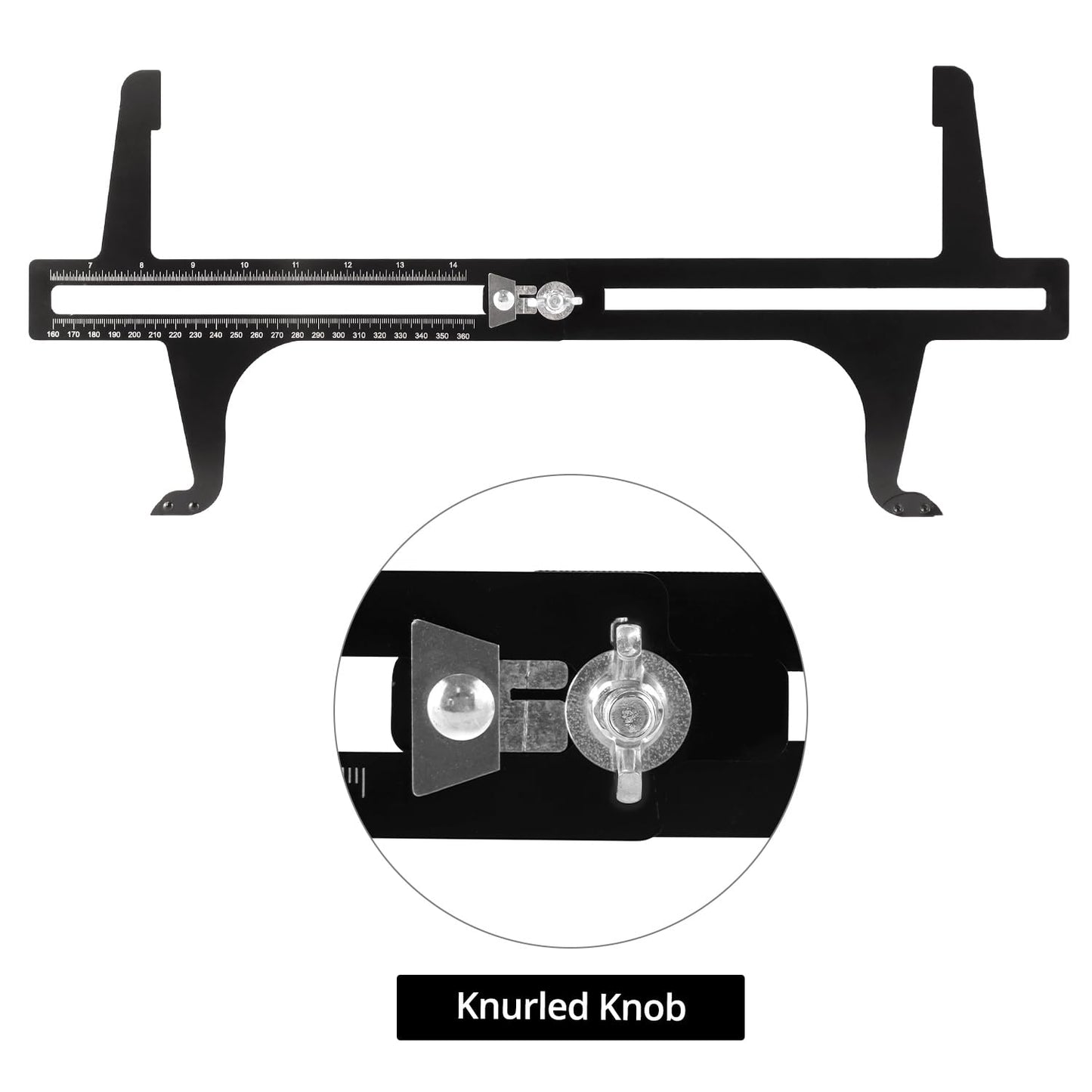 QWORK Brake Measuring Tool 6.5-14.25 Inch - Professional Precision Brake Resetting Gauge Tool Dual Scale Combination for Rear Drum Brake Lining Shoe, Disc Rotors, Parking, Hand Brakes