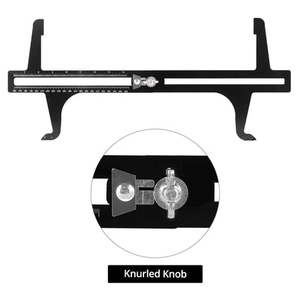 QWORK Brake Measuring Tool 6.5-14.25 Inch - Professional Precision Brake Resetting Gauge Tool Dual Scale Combination for Rear Drum Brake Lining Shoe, Disc Rotors, Parking, Hand Brakes