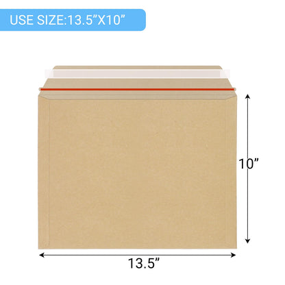 zmybcpack 25 Pack 10x13.5 inch Self Seal Rigid Mailers, Stay Flat Photo Document Mailers Kraft Cardboard Envelopes Photography Mailers for Papers, Photos, Document