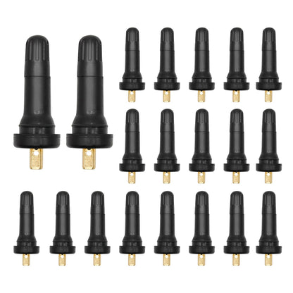 VIKKSAER 20Pcs TPMS 20008 Rubber Snap-in Tire Valve Stem Fit for 0.45” Rim Holes on Standard Vehicle Tires