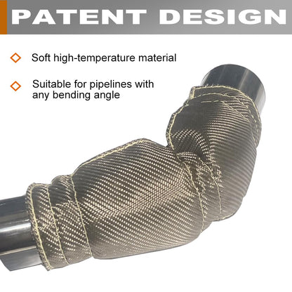 DEGEOBERLIN Titanium Pipe Heat Shield 6" x 12" Exhaust Heat Shield Motorcycle Heat Guard Cover Wrap with 3 PCS Stainless Steel Clamps