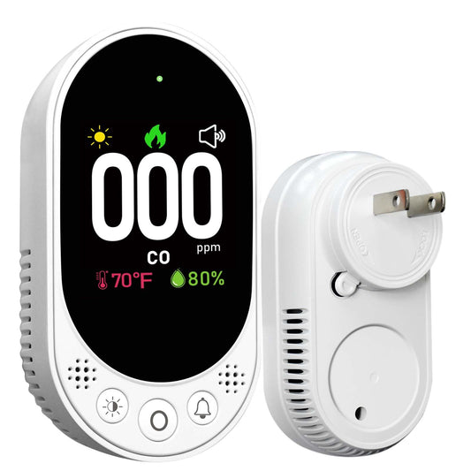VETOUCH Carbon Monoxide Detector Plug in, Portable Carbon Monoxide Detectors, Simultaneously Checks Temperature/Humidity, Remind Function,Clear LCD Display,for Home Kitchen RV Travel CO Detector