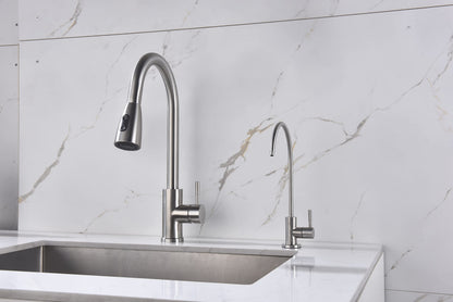 Apaix Drinking Water Faucet Brushed Stainless Steel, Kitchen Water Purifier Faucet Brushed Nickel for Non-Air Gap Reverse Osmosis Water Filtration System