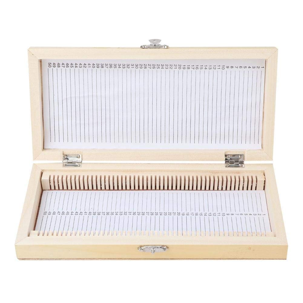 50PCS Biology Glass Prepared Microscope Slides Specimens Wooden Slide Storage Box Case Biology Slide Holder Scientific Microscope Slide Box