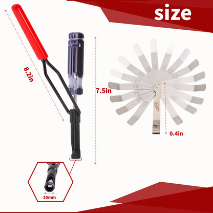 Relioky Valve Adjustment Tool for 10mm Jam Nut,with Angled Feeler Gauge, Slotted Valve Adjusting Stud,Valve Lash Adjustment Tool for Honda,Toyota,Nissan and Other Japanese Car Engines