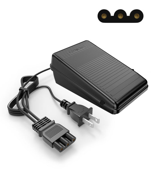 VHBW for Janome Sewing Machine Foot Pedal Power Cord Compatible with Janome 033770217 hd1000 hd3000 128 2212 7318 7933 3434d Kenmore 385.12318990 385.16221300 385.12908 384 385 1802400