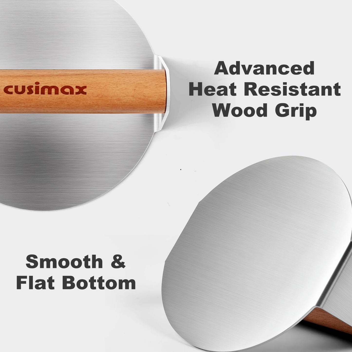 Smash Burger Press, CUSIMAX 5.5" Stainless Steel Burger Smasher, Round Smasher with Wood Handle, Smashburger Press for Griddle, Hamburger, Steak, Meat, Perfect for Flat Top Griddle Grill Cooking
