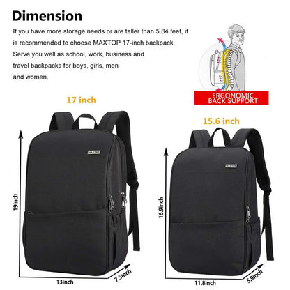 Deep Storage Laptop Backpack with USB Charging Port[Water Resistant] College School Computer Bookbag Fits 15.6 Inch Laptop