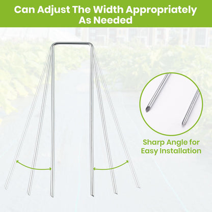 Velway 100 Weed Control Membrane Pegs + 100 Buffer Washer, 6"/150mm Weed Mat Pegs, Metal Garden Landscape Staples Artificial Grass Pins Ground Cover Mossing Fabric Artificial Barrier Pegs Assesories