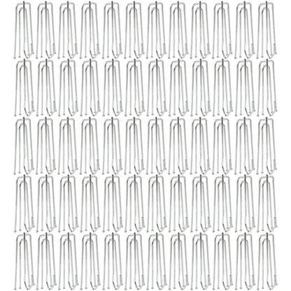 60 Pack Stainless Steel Shower Curtain Hooks Pleater Tape Hook Traverse 4 Prongs Pleat Pinch Metal Hooks Heavy Duty Clips Pin Drapery for Window Door and Shower Curtain