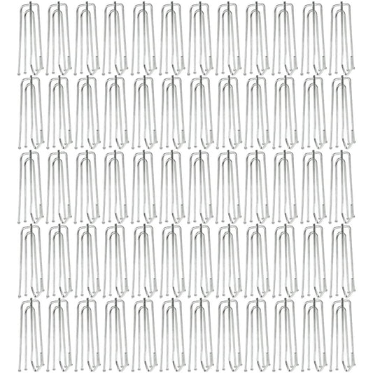 60 Pack Stainless Steel Shower Curtain Hooks Pleater Tape Hook Traverse 4 Prongs Pleat Pinch Metal Hooks Heavy Duty Clips Pin Drapery for Window Door and Shower Curtain
