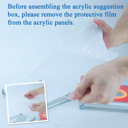 SHUMEI Acrylic Suggestion Box with Voting Slot - Multi-Purpose for Voting, Raffling, Donation, Prayer and Tip Ideal for Elections, Donations, Church, Restaurant and Office