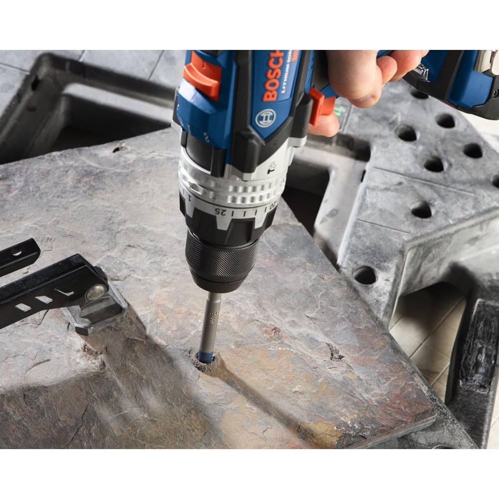 Bosch NS2000 Carbide Tipped Drill Bit Set for Drilling Natural Stone, Granite, Slate, Ceramic and Glass Tiles, Easy Application with No Water Needed (4-Piece Set)