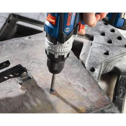 Bosch NS2000 Carbide Tipped Drill Bit Set for Drilling Natural Stone, Granite, Slate, Ceramic and Glass Tiles, Easy Application with No Water Needed (4-Piece Set)