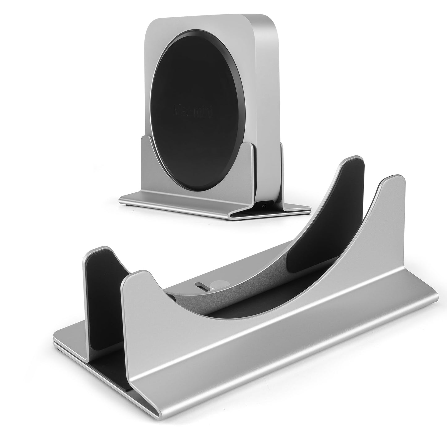Psitek Adjustable Mac mini Stand Aluminium Vertical Laptop Holder Desk Mount - Universal Fit for Mac mini 2005-2023, Compatible with Laptop and Mini PC - Slot Width (10-52mm/0.4-2 inch)
