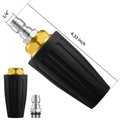 VORIGY 4000 PSI Turbo Nozzle Set 1/4" Quick Connect with 7 Power Washer Nozzle Tips Kit Multiple Degrees (0, 15, 25, 40, 65, Rinse, Soap) for Car Concrete Brick