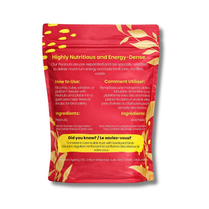 Chirp & Maple, Premium No Shell Peanuts for Wild Birds - Unsalted Raw Kernels, High Protein Wild Bird Food Attracts Blue Jays & Woodpeckers, 1KG Bag