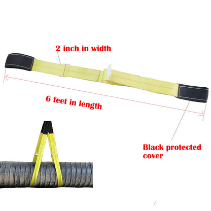 AsgenoX 2 Pack 2 "x6' Tow Strap with Reinforced Loops Vehicle Recovery Rope 18,000 lbs Pound Capacity Recovery Strap