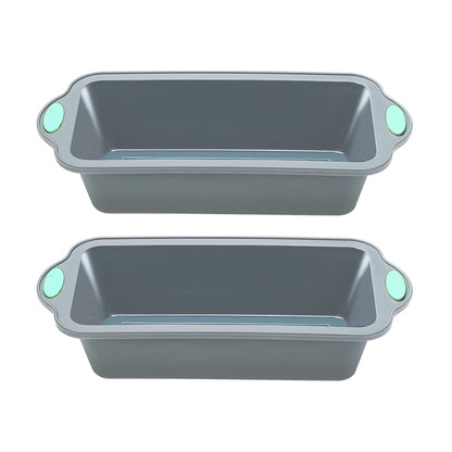 To encounter 9 Inch Silicone Bread and Loaf Pan, 2 Pack Food Grade Nonstick Silicone Molds for Baking Banana Bread, Meat Loaf, Pound Cake, with Metal Reinforced Frame More Strength