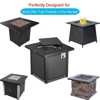 Saking Fire Pit Cover,28 inch Firepit Covers Square Gas Fireplace Fire Pit Table Cover for Propane Fire Pit- 28 X 28 inch