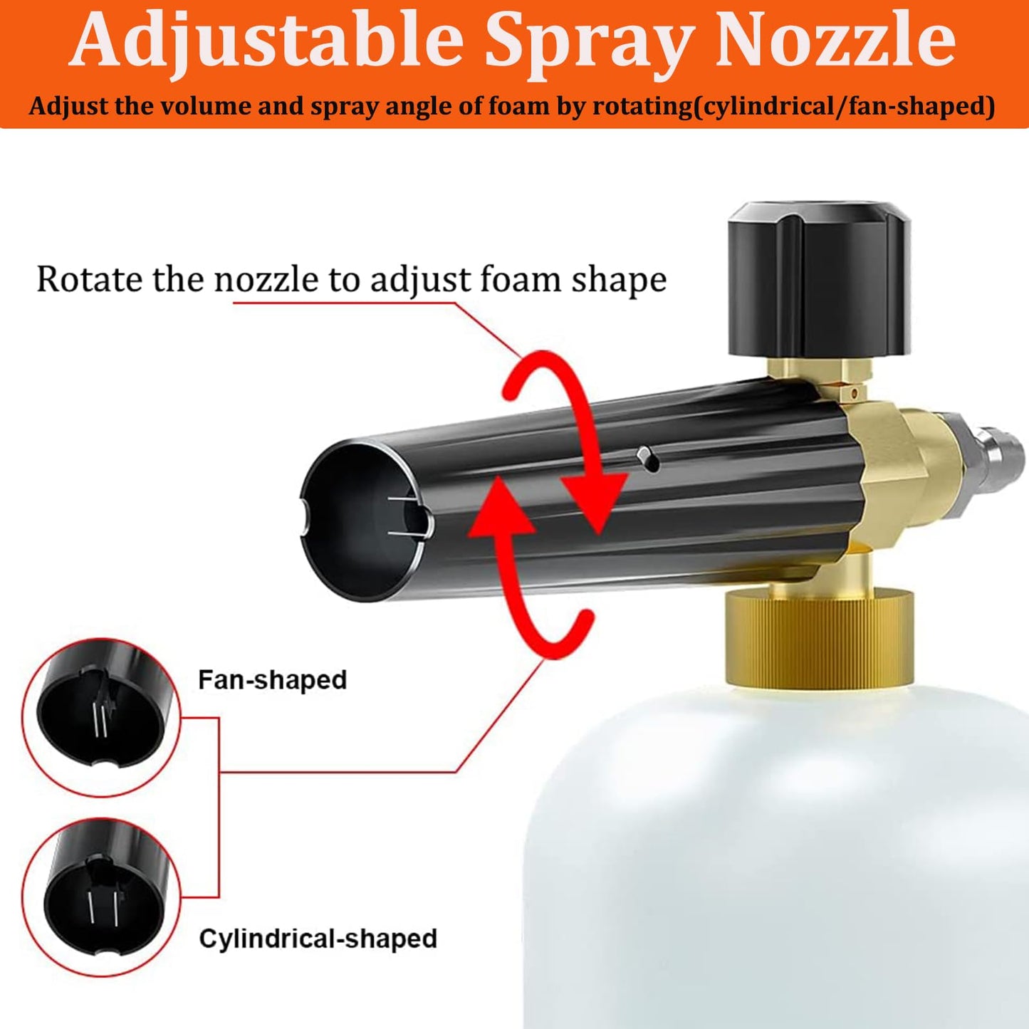 Car Foam Cannon Pressure Washer with 5 Nozzle Tips Snow Foam Lance Jet Wash 1/4 Inch Quick Connector Car Wash Blaster for Pressure Power Washer Machine 1 Liter Capacity