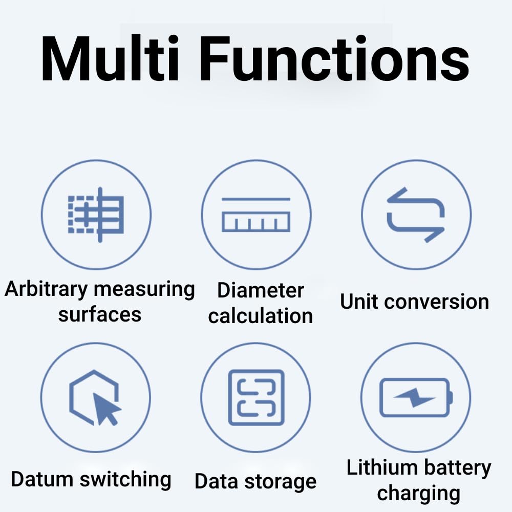Digital Tape Measure Electronic Rolling Ruler 199.999m for Circular Curved Surfaces Measurement Tool LCD Display