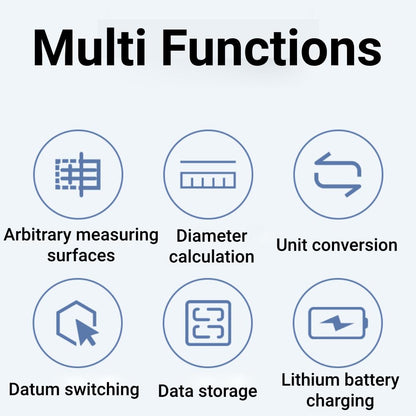Digital Tape Measure Electronic Rolling Ruler 199.999m for Circular Curved Surfaces Measurement Tool LCD Display
