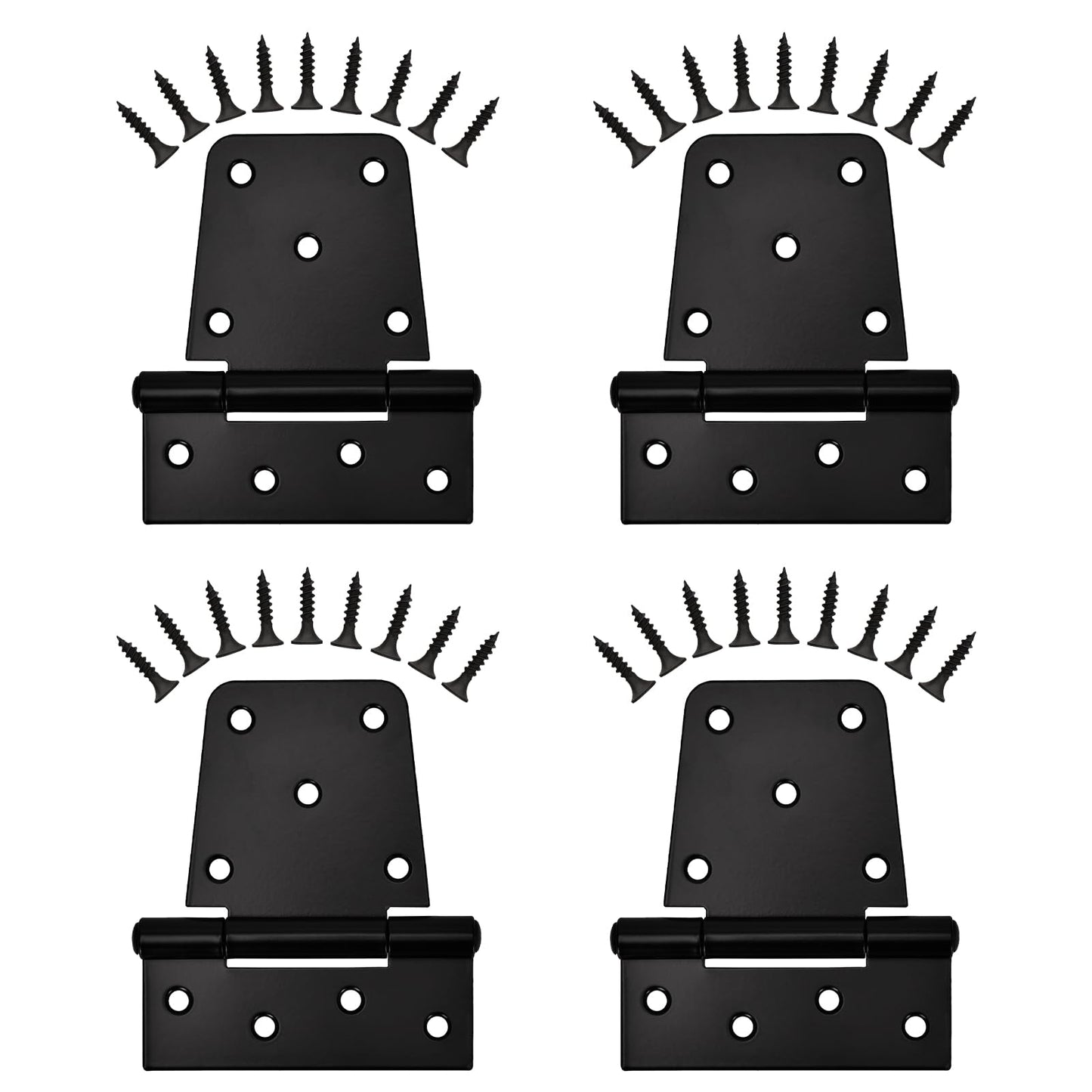 Sange Sopffy Heavy Duty Gate Hinges Black Iron hinge3.5 Inch for Outdoor Barn, Shed, Deck, Wood Door, and Fences (Screws Included) (4)