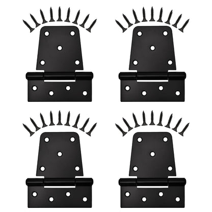 Sange Sopffy Heavy Duty Gate Hinges Black Iron hinge3.5 Inch for Outdoor Barn, Shed, Deck, Wood Door, and Fences (Screws Included) (4)