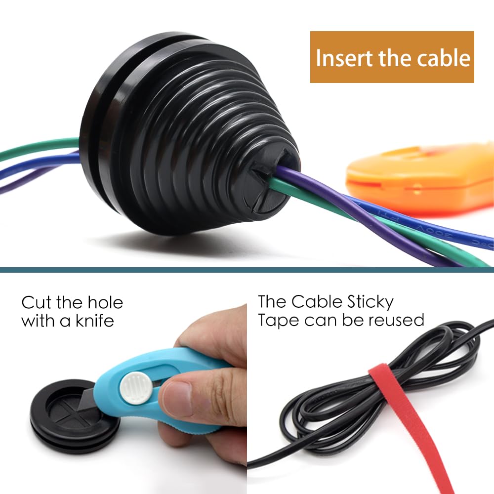 Vrupin 32 Piece Closed Rubber Grommet Firewall Solid Closed Hole Plug Kit, Tower and Round Double Sided Rubber Hole Plugs for Wire Electrical Plumbing Systems.