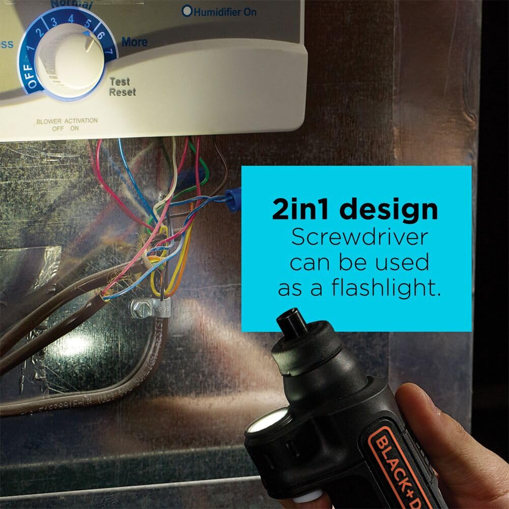 BLACK+DECKER 4V MAX* Cordless Screwdriver with LED Light (BDCSFL20C)
