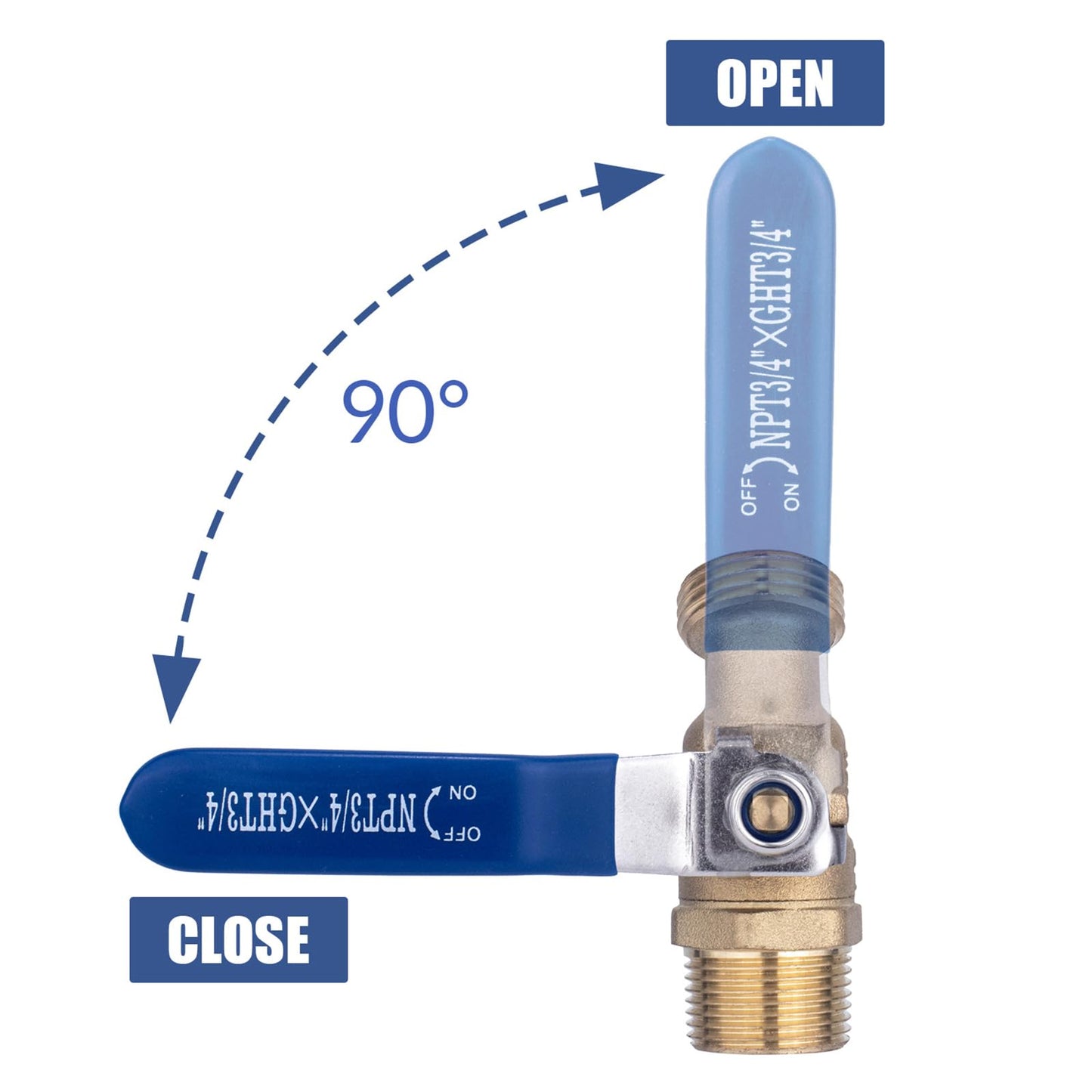 Brass Water Container Rain Barrel Faucets Lead-Free Spigot Kit 55 Gallon Water Tank Faucet,3/4" Inlet to 3/4" GHT Male Thread Outlet Suitable for Garden Hose Thread Connection