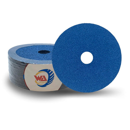 WA GRINDER 25PACK - 5'' Premium Zirconia Resin 24# Fiber Sanding Discs, 7/8'' inch Arbor, for Wood, Metal, Aluminum, Stainless Steel, Fiberglass, on Angle Grinder (Grit 24)