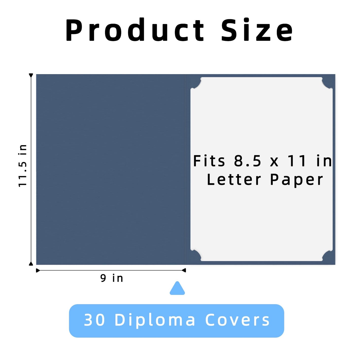 HAUTOCO 30 Pack Certificate Holders, Navy Blue Diploma Holders, Document Award Covers Certificate Folders with Gold Foil Border for 8.5x11 Letter Size