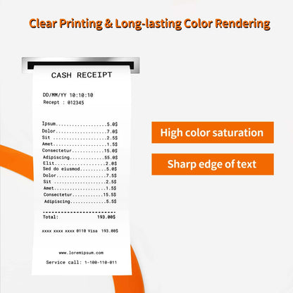 50 Rolls 2 1/4" x 50' Thermal Paper Receipt Rolls 2.25in x 50ft Cash Register POS Paper fits All Credit Card Terminals,58mm Thermal Receipt Paper